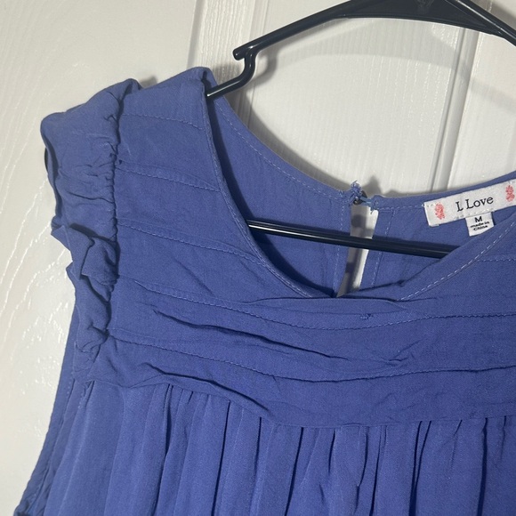 Chic Blue Ruffled Mini Dress - Picture 6 of 6